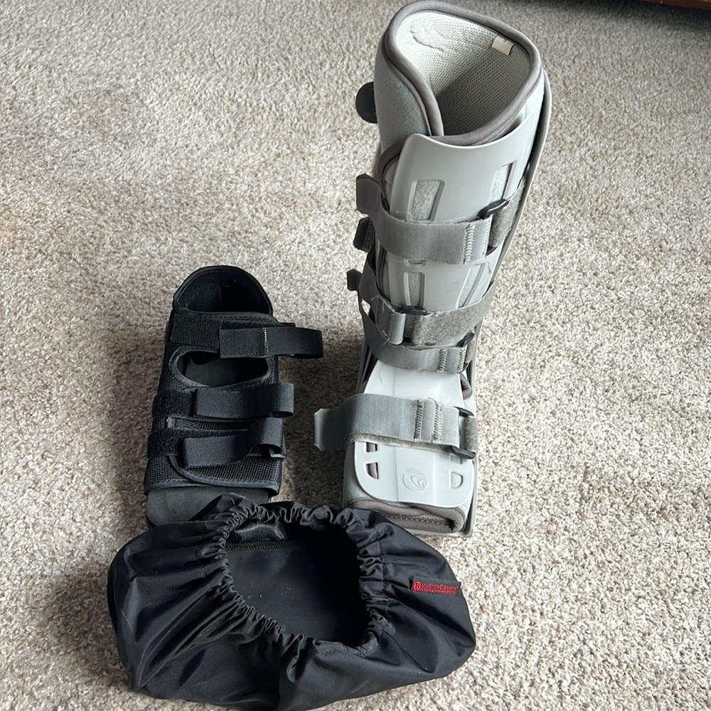 Aircast/Walker Boot Bundle: Breg AirCast, Walker Boot Cover, Post-op shoe, Small